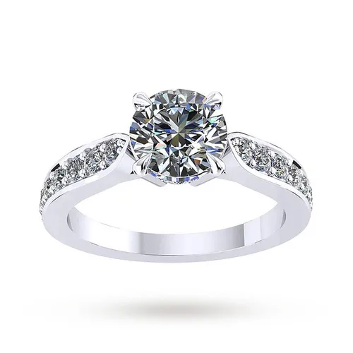 Boscobel Engagement Ring With Diamond Band 0.96 Carat Total Weight - Ring Size P