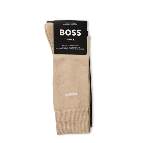Boss 2 Pack Plain Socks - Beige