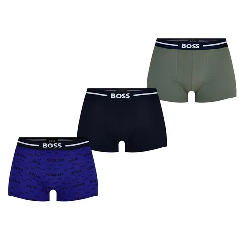 Boss 3 Pack Bold Design Boxer Shorts - Blue