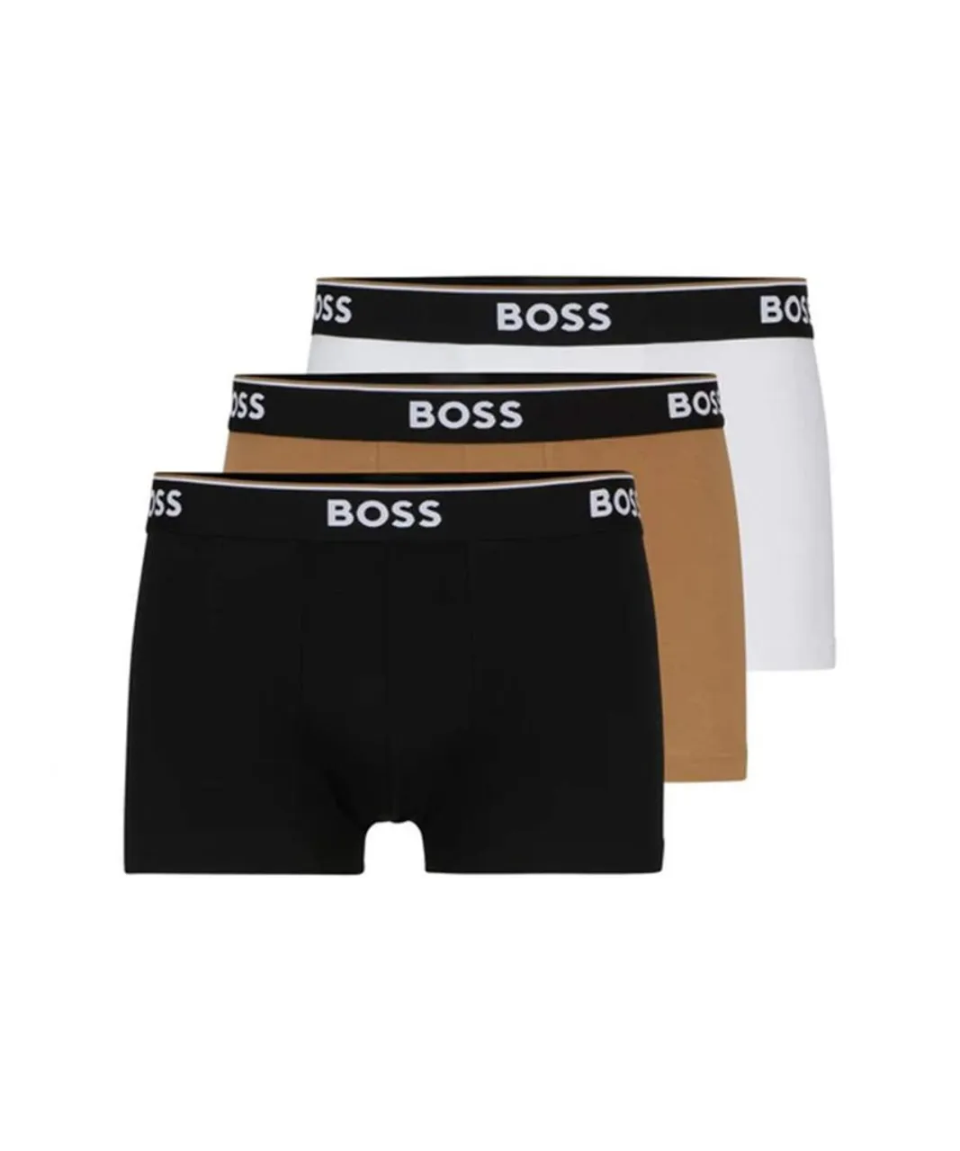 Boss 3 Pack Mens Power Trunk - Black Cotton