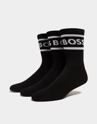 BOSS 3-Pack Rib Stripe Socks - Black