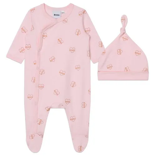 Boss All In One Babygrow and Hat Set - Pink
