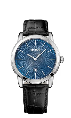 BOSS Analogue Quartz Watch for Men with Black Leather Strap