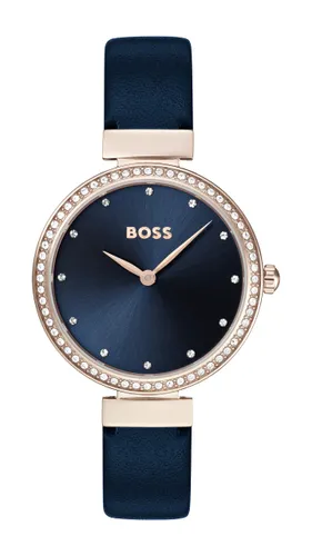 BOSS Analogue Quartz Watch for Women with Blue Leather