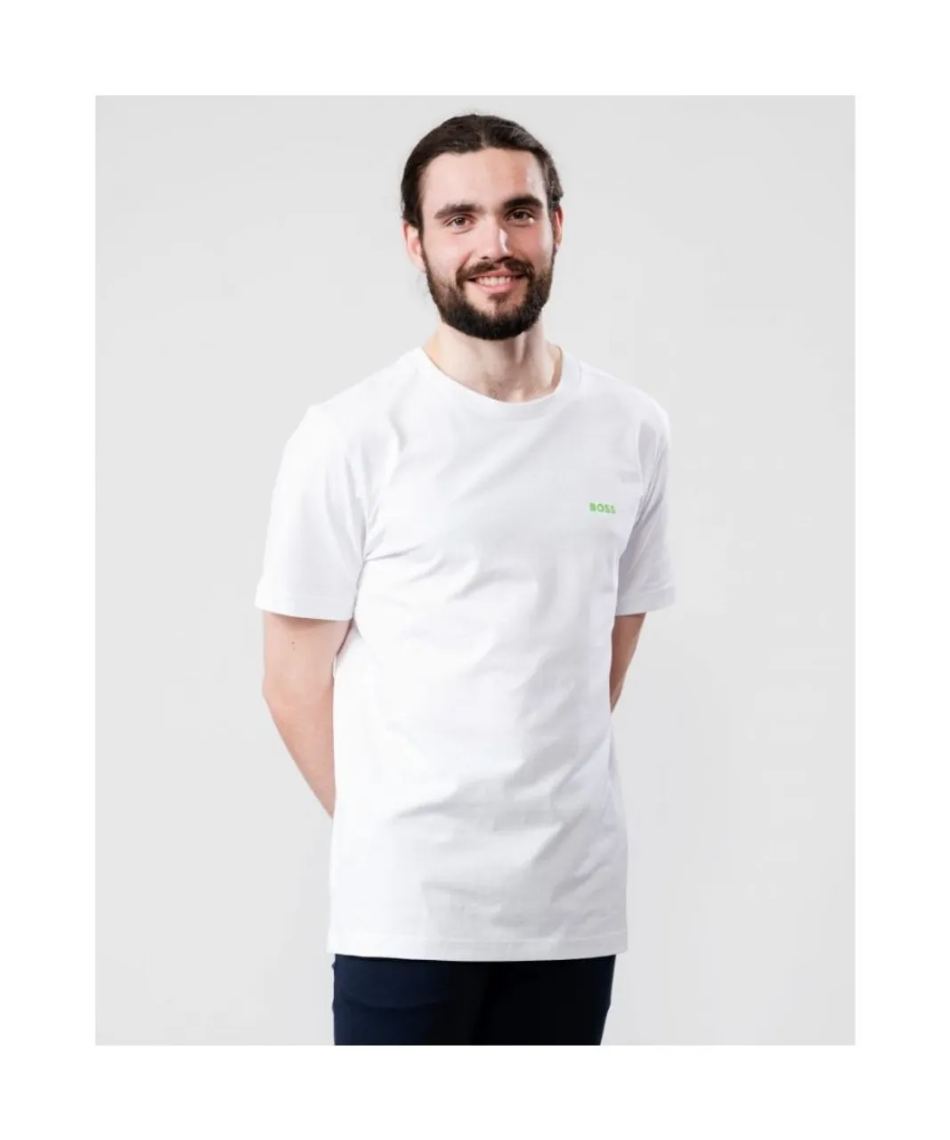 Boss Athleisure Tee Mens Crew Neck Small Logo T-Shirt - White