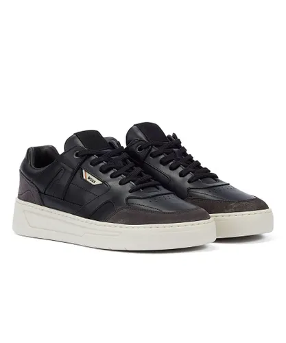 Boss Baltimore Tennis Mens Charcoal Trainers - Black Leather