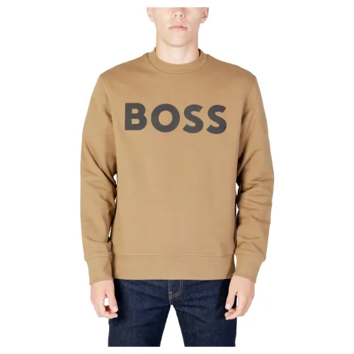 Boss , Basic Crew Sweatshirt ,Brown male, Sizes: