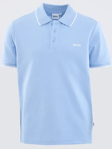 Boss Blue Junior Polo Shirt In Cotton Piqué