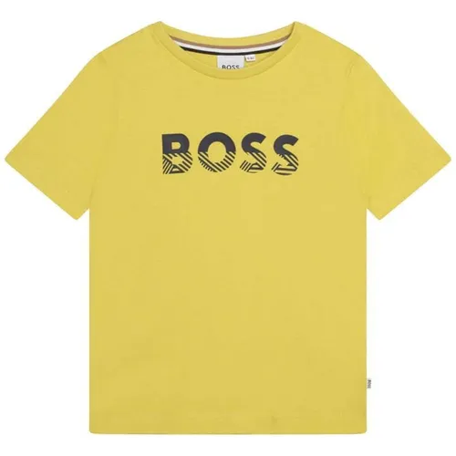 Boss Boss Bold Logo T-Shirt Junior Boys - Yellow