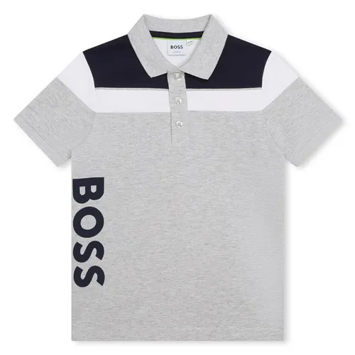 Boss Boss Large Logo Polo Shirt Juniors - Grey