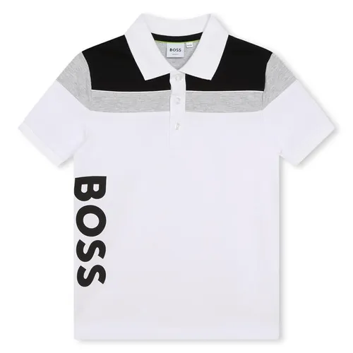 Boss Boss Large Logo Polo Shirt Juniors - White