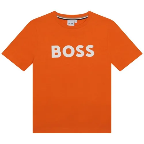 Boss Boss Large Logo T-Shirt Juniors - Orange
