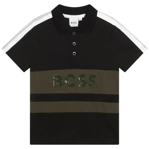 Boss Boss Stripe Logo Polo Shirt Junior Boys - Black