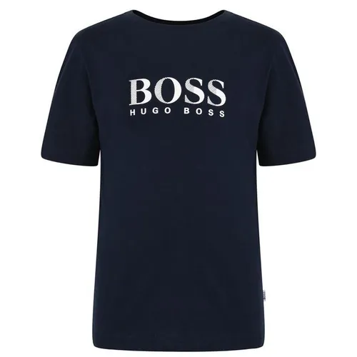 BOSS Boys Short Sleeve Big Logo T Shirt - Blue