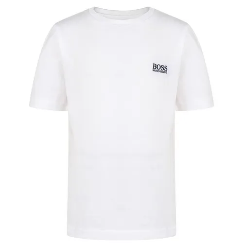 BOSS Boy'S Small Logo Short Sleeve T Shirt - White