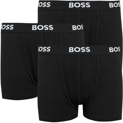 BOSS Boys Three Pack Boxer Shorts Black
