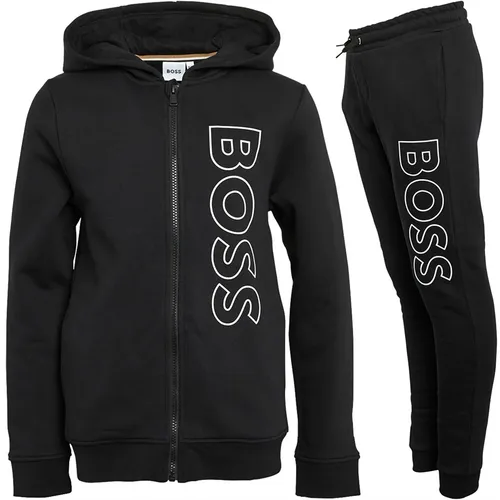 BOSS Boys Tracksuit Set Black