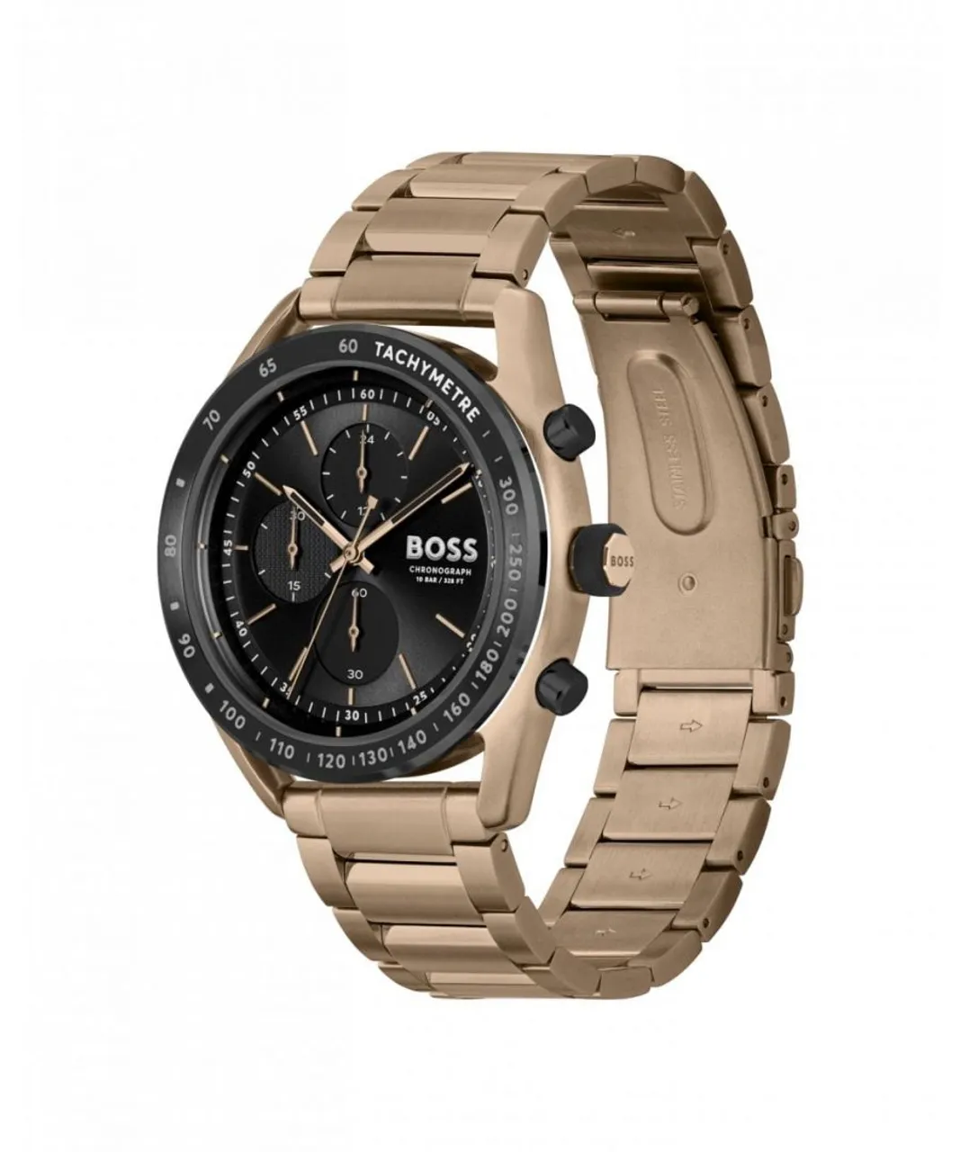 Boss Center Court Gold Mens Stainless Steel Strap Watch - Black/Gold - One Size