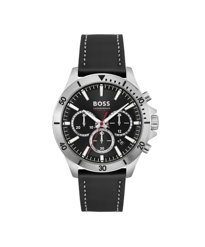 BOSS Chronograph Quartz Watch for men with Black Leather
