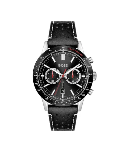 BOSS Chronograph Quartz Watch for Men with Black Leather