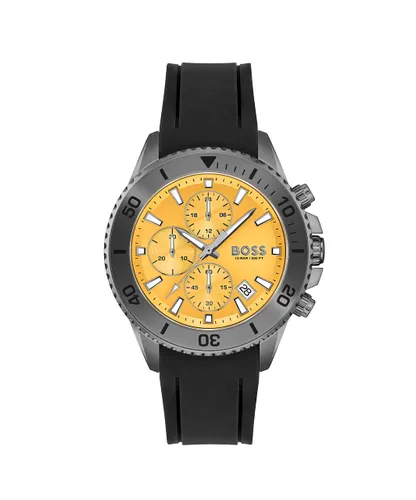 BOSS Chronograph Quartz Watch for Men with Black Silicone