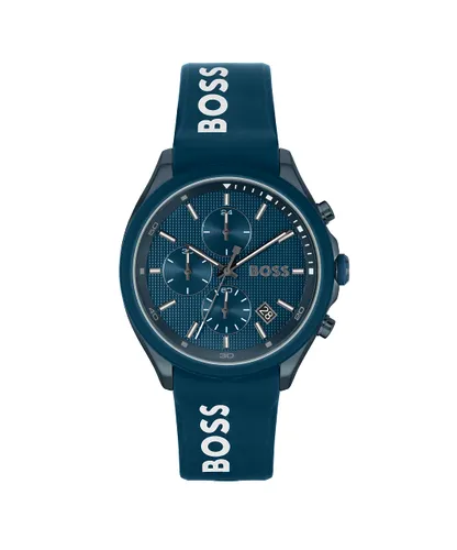 BOSS Chronograph Quartz Watch for men with Blue Silicone