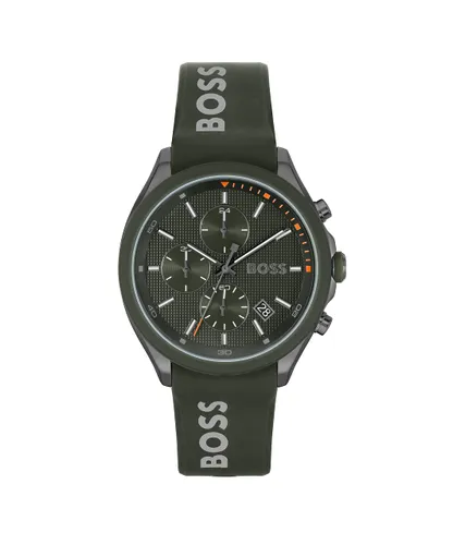 BOSS Chronograph Quartz Watch for men with Green Silicone
