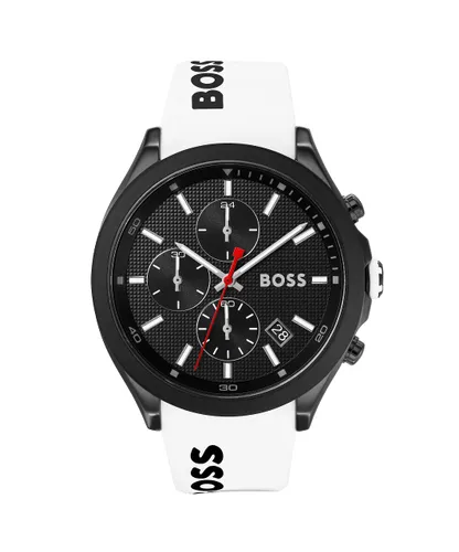 BOSS Chronograph Quartz Watch for Men with White Silicone