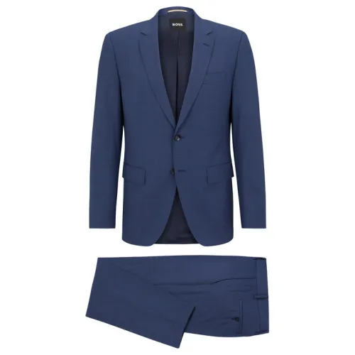 Boss , Classic Single Breasted Suit Set ,Blue male, Sizes: