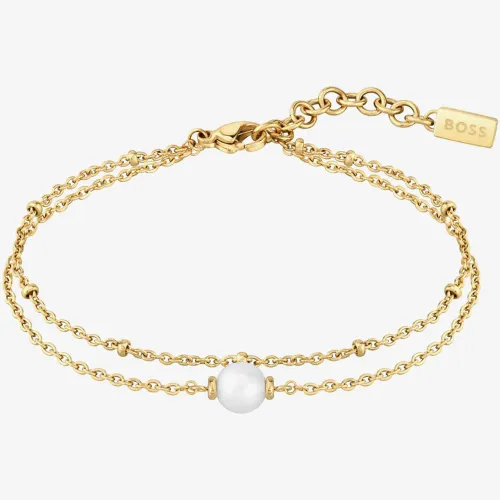 BOSS Cora Gold-Tone Two-Row Chain Bracelet 1580204
