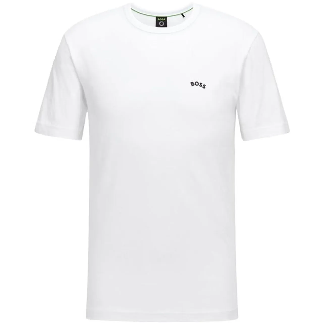 Boss Curved Logo T Shirt - White