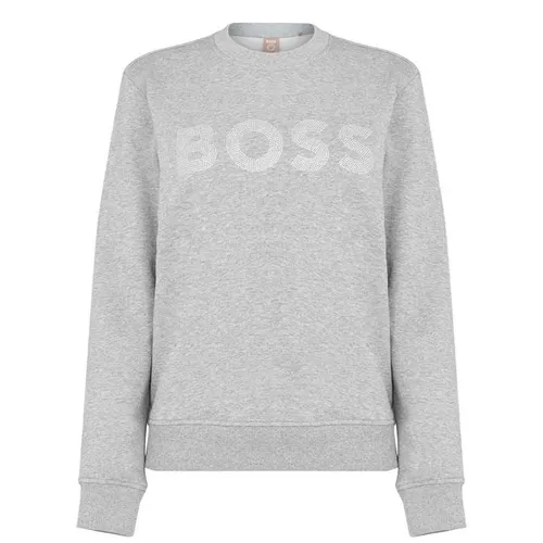 Boss Diamante Logo Sweatshirt - Grey