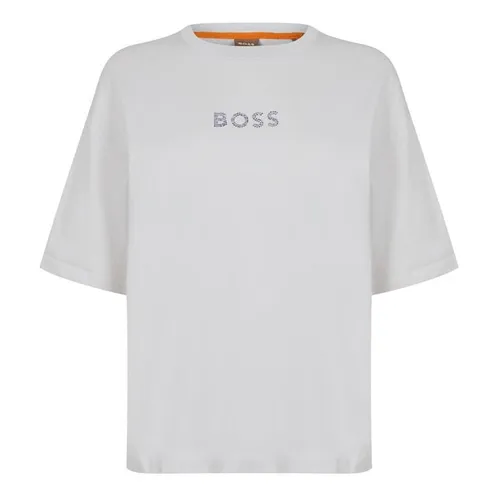 Boss Evarsy Shiny Logo T Shirt - White