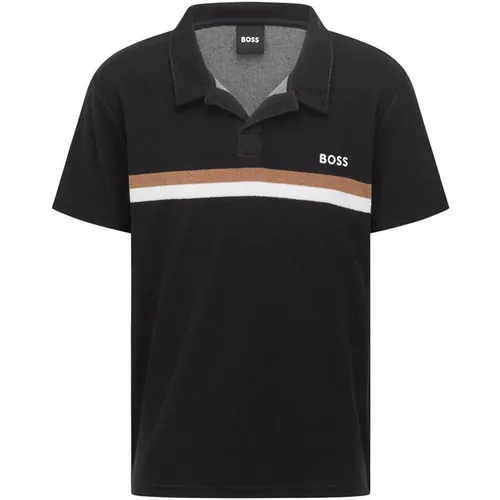 Boss French Terry Polo Shirt - Black