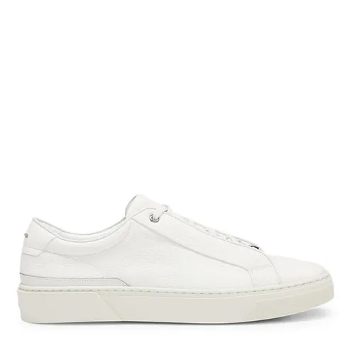 BOSS Gary Grained Leather Trainer - White