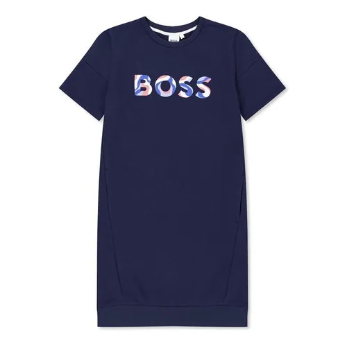 Boss Girls Logo Shirt Dress - Blue