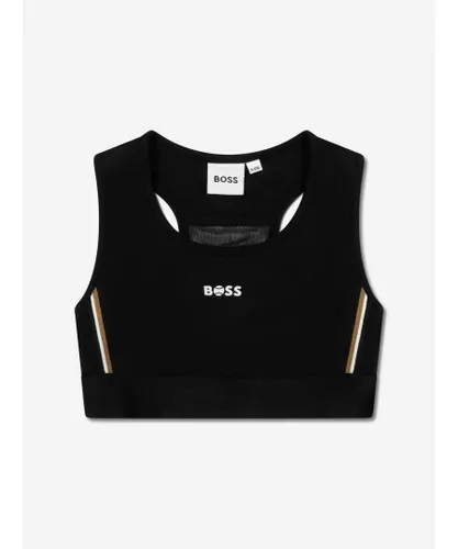 Boss Girls Logo Sports Top In Black NA
