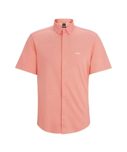 BOSS Green Mens B_motion _s Short Sleeved Shirt Peach - Pink