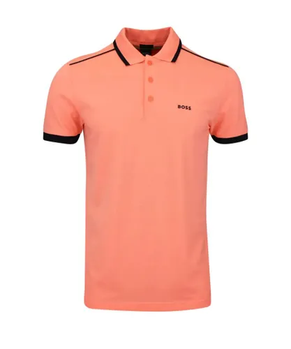 BOSS Green Mens Paddy 1 Polo Shirt Open Red - Orange