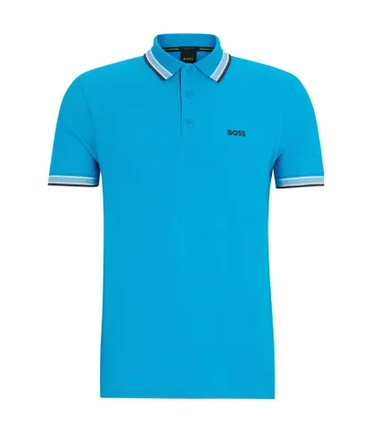 BOSS Green Mens Paddy Polo Shirt Turquoise - Blue