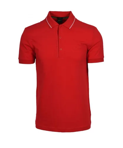 BOSS Green Mens Paule 4 Polo Shirt Medium Red