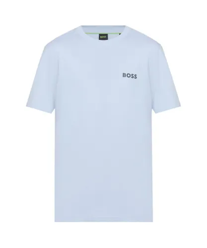 BOSS Green Mens Tee 12 T Shirt Light Blue