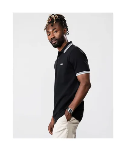 Boss Green Paddy Curved Mens Polo - Black