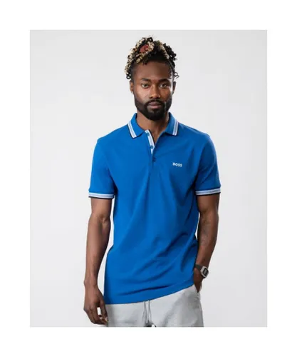 Boss Green Paddy Curved Mens Polo - Blue
