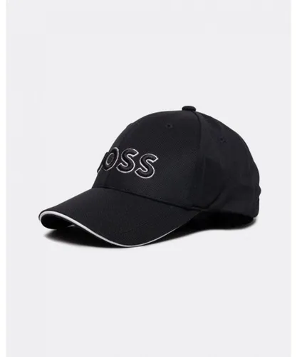 BOSS Green US-1 Mens Stretch-Piqué Cap With Embroidered 3D Logo - Black - One
