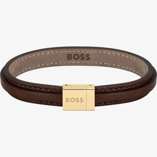 BOSS Grover Brown Leather Bracelet 1580329M