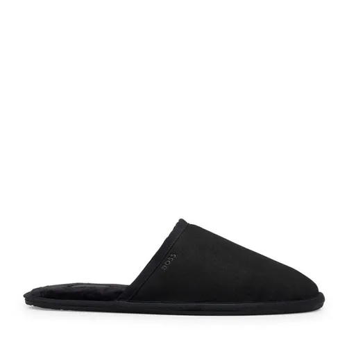 Boss Home Faux Suede Slippers - Black