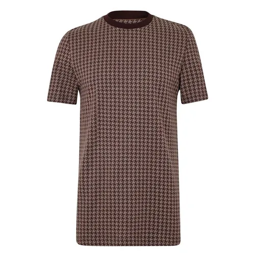 BOSS Hugo Boss Micro-Patterned Jacquard T-Shirt - Brown