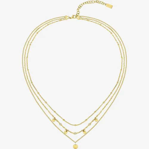 BOSS Iris Gold Plated three Chain Necklace 1580334