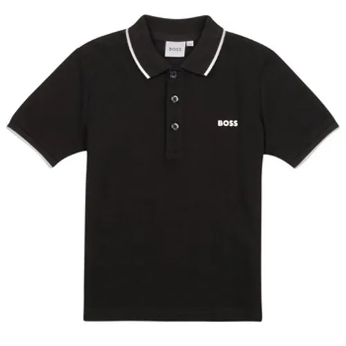 BOSS  J25P26-09B-J  boys's Children's polo shirt in Black